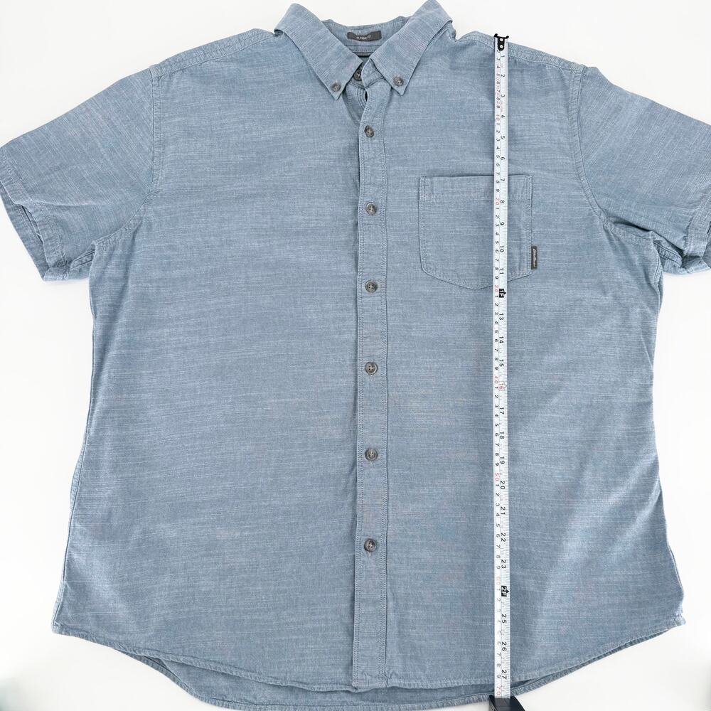Eddie Bauer Mens XL Chambray Button Down Shirt Blue Short Sleeve 100% Cotton EUC - Picture 8 of 8